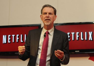 BOGOTA, COLOMBIA - SEPTEMBER 09: Reed Hastings, CEO and founder of Netflix, talks for the international press during the launch of Netflix in Colombia on September 9, 2011 in Bogota,Colombia. (Photo by Felipe Caicedo/ Getty Images for Netflix)